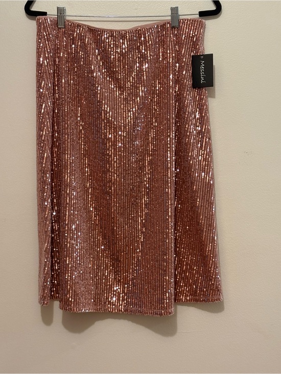Messi Dresses & Skirts - Masscob Rose Gold Sequin A-Line Skirt